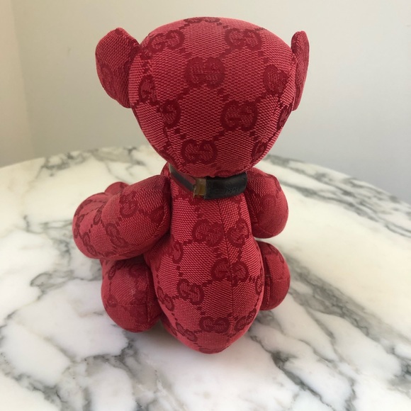 Authentic GUCCI Baby Teddy Bear Limited Edition Collectors Item Monogram Canvas - Picture 5 of 10
